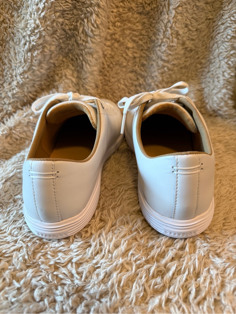 Cole Haan Women's White Leather Low-Top Sneakers - Clean Casual Style - Picture 3 of 4